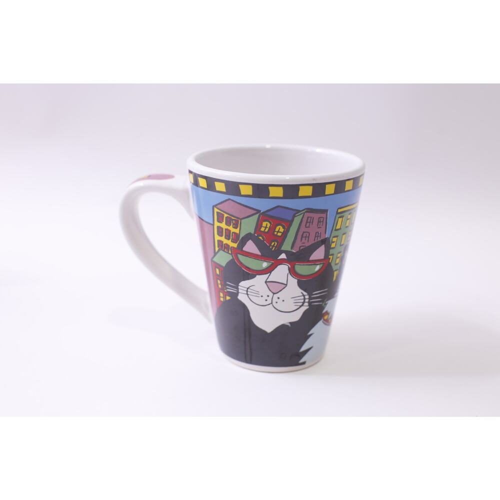 Catzilla, Coffee Cup, 2003, Candace Reiter, Cats, Tea Cup, Mug, ~ 250910-WH 1353